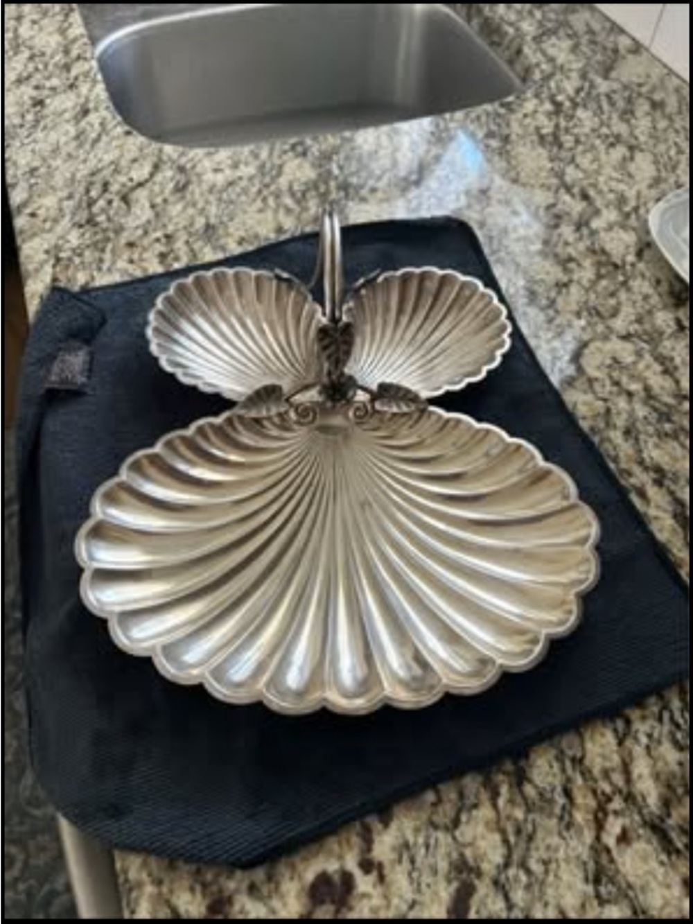 Large Silver Shell-Shaped Tray